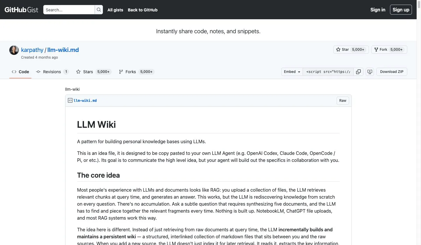 Aperçu de l'interface LLM Wiki